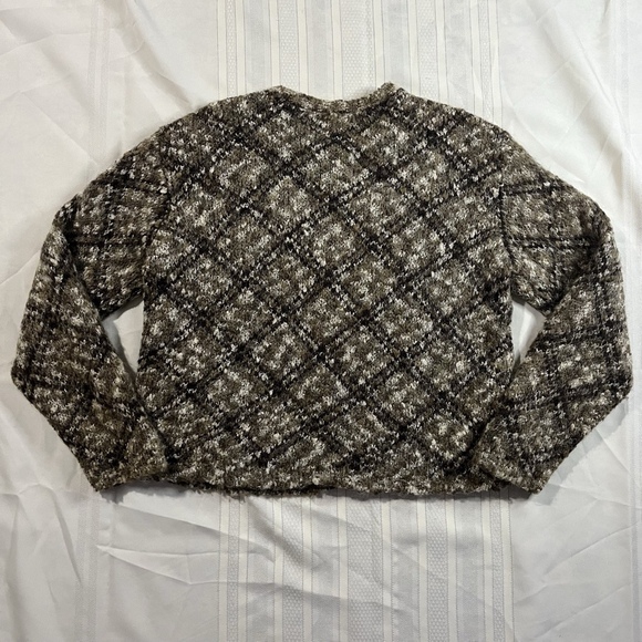 Vintage 90s Paul Harris Plaid Wool Mohair Cardigan Sweater Large Cozy Grunge - Picture 10 of 11